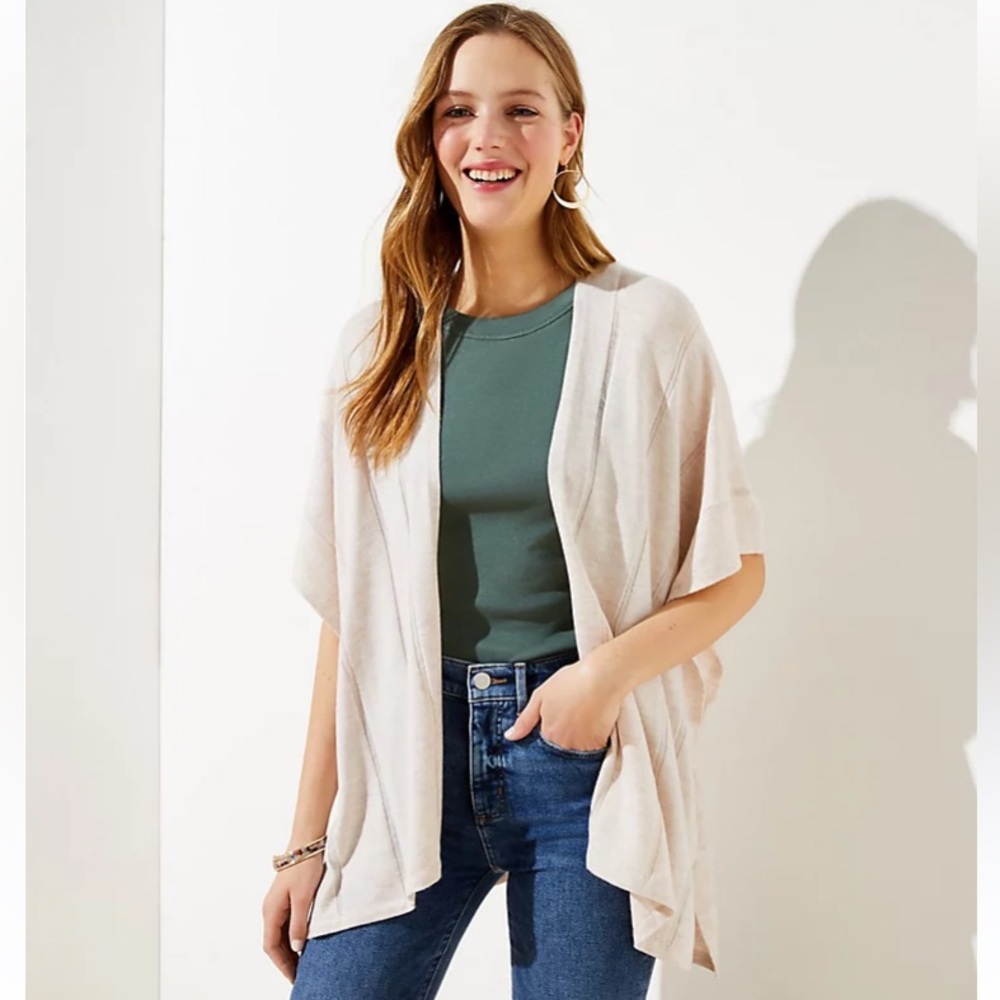Loft Wide Ribbed Wrap/Kimono - Picture 2 of 10